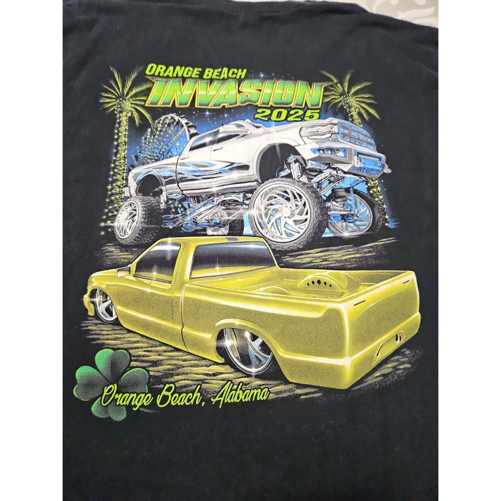 Orange Beach Invasion Truck Car Show American Force T-Shirt Dbl Sided XL
